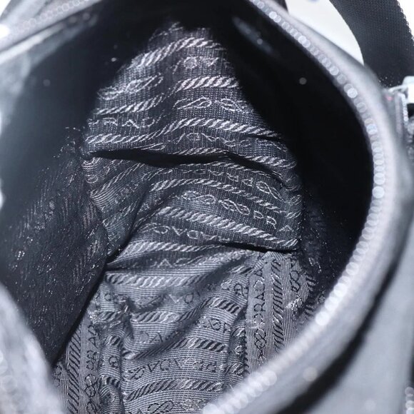 PRADA Chain Shoulder Bag Nylon Black Silver Auth 142007 - Picture 12 of 16